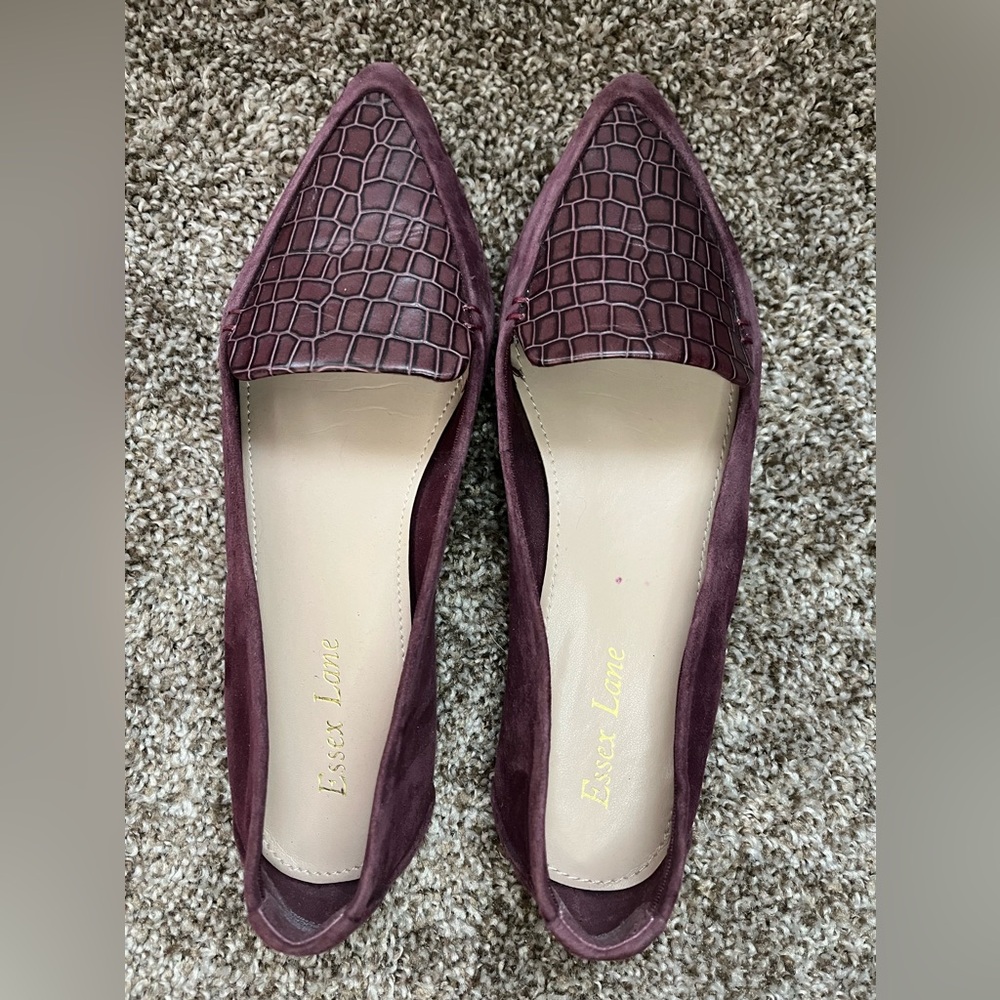 Essex Lane Maroon Flats, Size 8 - Picture 3 of 6